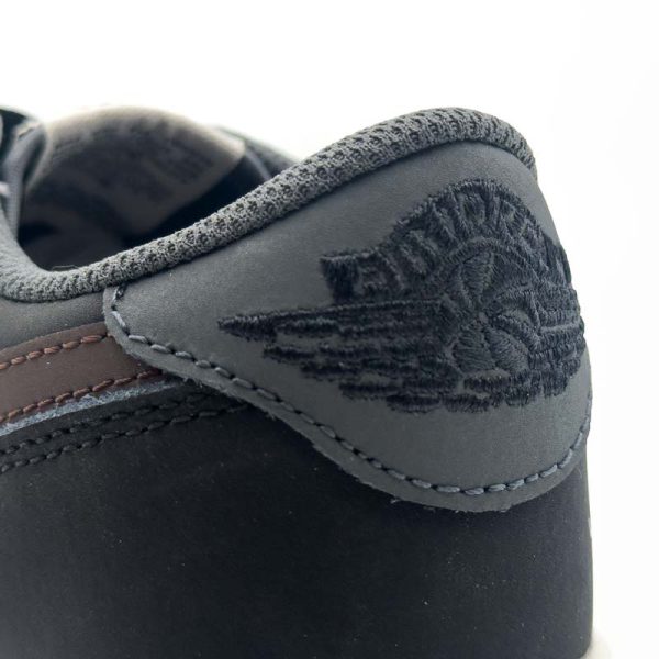 کتونی مردانه نایک Air Jordan 1 لو رترو یوتوپیا X تراویس اسکات رنگ مشکی-خاکستری کد CAA-1201 - تصویر 7