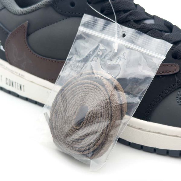 کتونی مردانه نایک Air Jordan 1 لو رترو یوتوپیا X تراویس اسکات رنگ مشکی-خاکستری کد CAA-1201 - تصویر 11