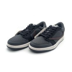 کتونی مردانه نایک Air Jordan 1 لو رترو یوتوپیا X تراویس اسکات رنگ مشکی-خاکستری کد CAA-1201 - تصویر 5