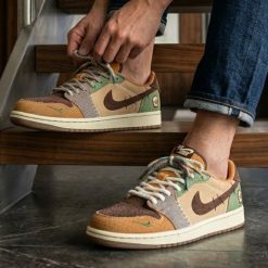 کتانی مردانه نایک Air Jordan 1 Low Voodoo Doll کد XL-2291M (x)