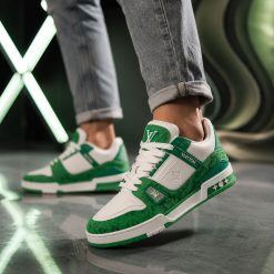 Alternative view of کتانی مردانه لویی ویتون Louis Vuitton Sneakers رنگ سفید و سبز کد XRN-2253 (p)