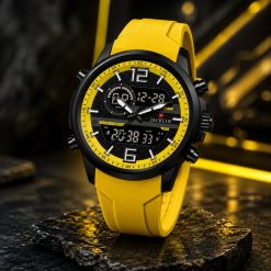 ساعت اسپرت مردانه جاکلین دو زمانه رنگ زرد مدل JN-1399520M کد WF-007529 (x)