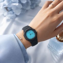 ساعت زنانه پتک فیلیپ ژنو مشکی صفحه آبی روشن کد W209 (x)