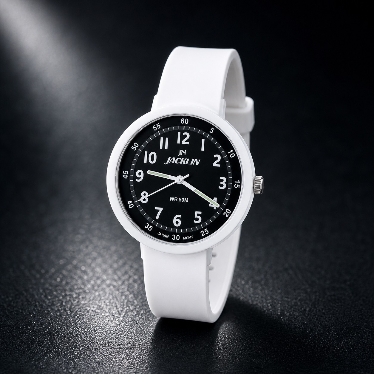 ساعت مچی دخترانه جاکلین اسپرت رنگ سفید مشکی مدل JN-1399516L کد W1438 - تصویر 2