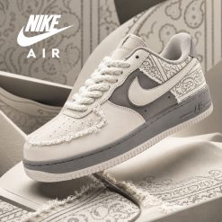 کتونی NIKE مردانه ایرفورس وان Low TU Big Bang Chunky سفید و فیلی کد CAA-3872 (nx)