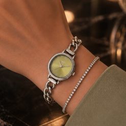 ساعت زنانه نایدو C بند باز فلزی صفحه سبز (zz) کد W296