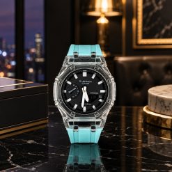 ساعت مچی زنانه مردانه casio جی شاک پمپی تیفانی کد W703 - تصویر 4