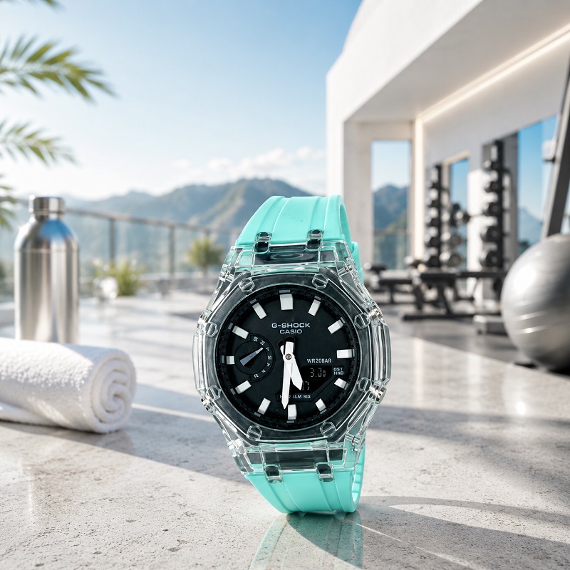 ساعت مچی زنانه مردانه casio جی شاک پمپی تیفانی کد W703