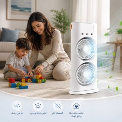 فن خنک کننده پایه دار شارژی رومیزی کد XRN-7310 (p)