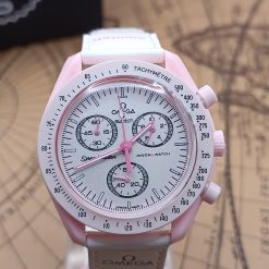 ساعت زنانه امگا سواچ | OmegaSwatch رنگ صورتی کمرنگ-سفید کد 0023A-13020 (x) - تصویر 5