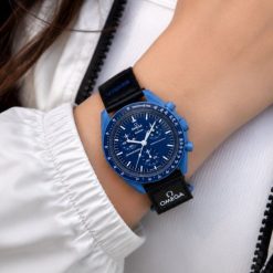 ساعت زنانه امگا سواچ مدل نپتون | Neptune مشکی آبی کد W765