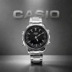 ساعت مچی اسپرت مردانه کاسیو Casio مدل دو زمانه جنرال سیلور مشکی کد XL-13169M