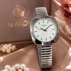 ساعت کلاسیک زنانه مدل نایدو Naidu بند باز سیلور سفید (zz) کد 13632SX-L