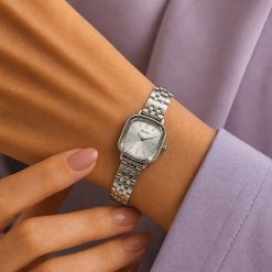 ساعت کلاسیک زنانه Naidu استیل صفحه نقره ای مربع nd107(e) کد 0023A-7677 (x)