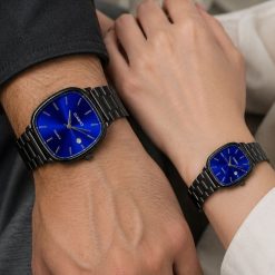 ساعت ست کاسیو اولد مانی رنگ مشکی صفحه آبی (zz) کد W416