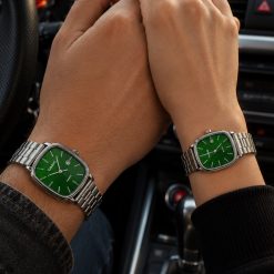 ساعت ست کاسیو اولد مانی رنگ نقرهای صفحه سبز (zz) کد W420