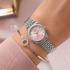 ساعت زنانه رولکس دیت جاست فلزی سیلور کالباسی (e) کد W1012