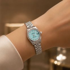 ساعت زنانه رولکس دیت جاست بند فلزی تیفانی (e) کد W690