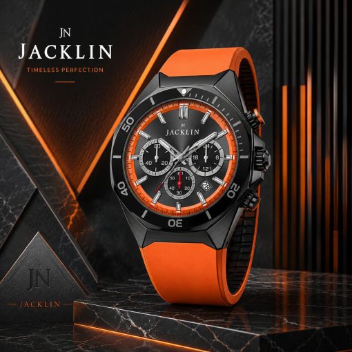 ساعت مردانه Jacklin کورنوگراف نارنجی مدل JN-1399524M کد 0023A-8007 (x1) - تصویر 7