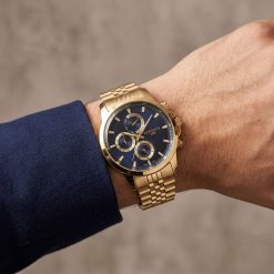 ساعت Citizen مردانه رنگ طلایی و سورمهای کرنوگراف سیتیزن کد CR-D7895 (x)