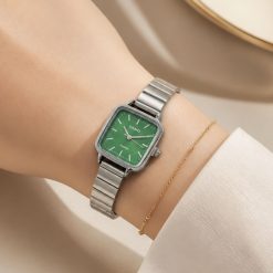 ساعت زنانه کاسیو صفحه مربعی سیلور سبز (e) کد W683 (x)