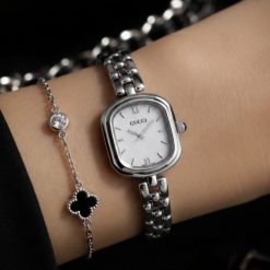 ساعت زنانه گوچی نقره‌ای سفید (e) کد W1057 (x)