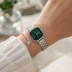 ساعت زنانه کاسیو کلاسیک سری اولد مانی سیلور سبز کد W1097