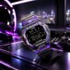 ساعت دیجیتال مردانه casio جی شاک مشکی-بنفش کد W874
