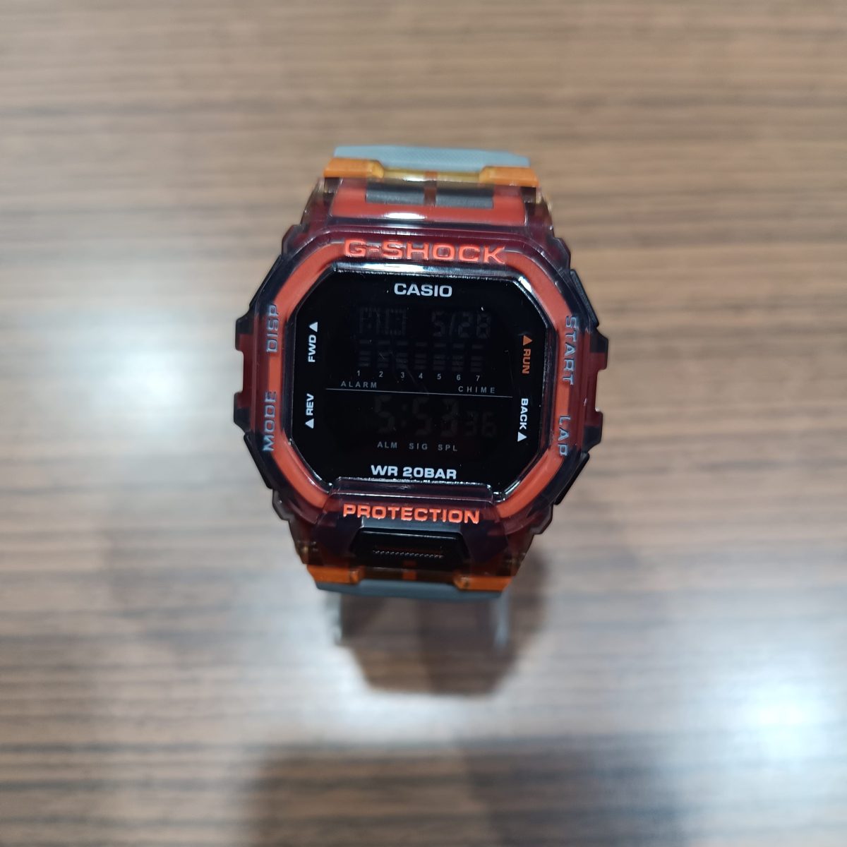 ساعت مچی مردانه casio جی شاک خاکستری-نارنجی کد 0023A-8320 - تصویر 15