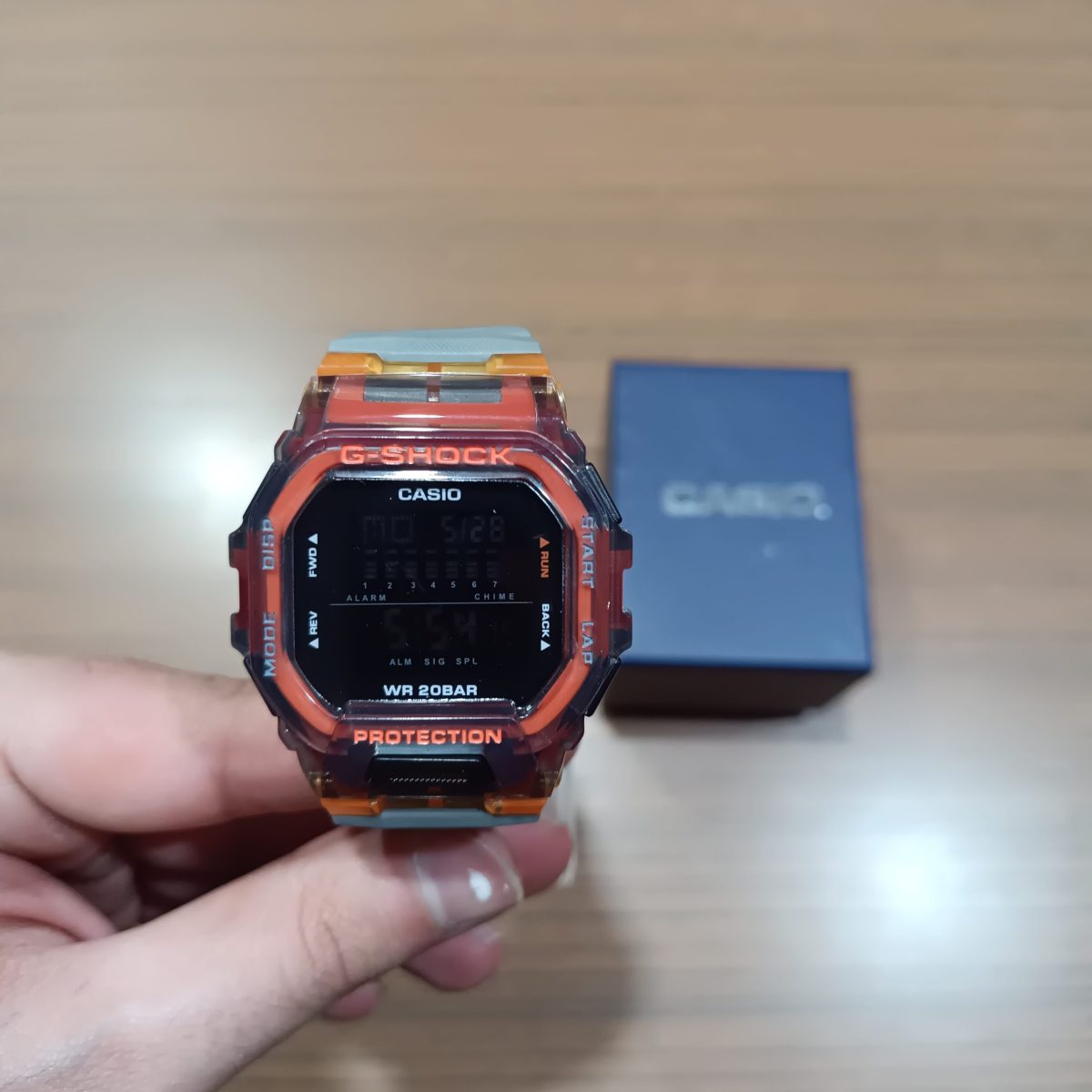 ساعت مچی مردانه casio جی شاک خاکستری-نارنجی کد 0023A-8320 - تصویر 10