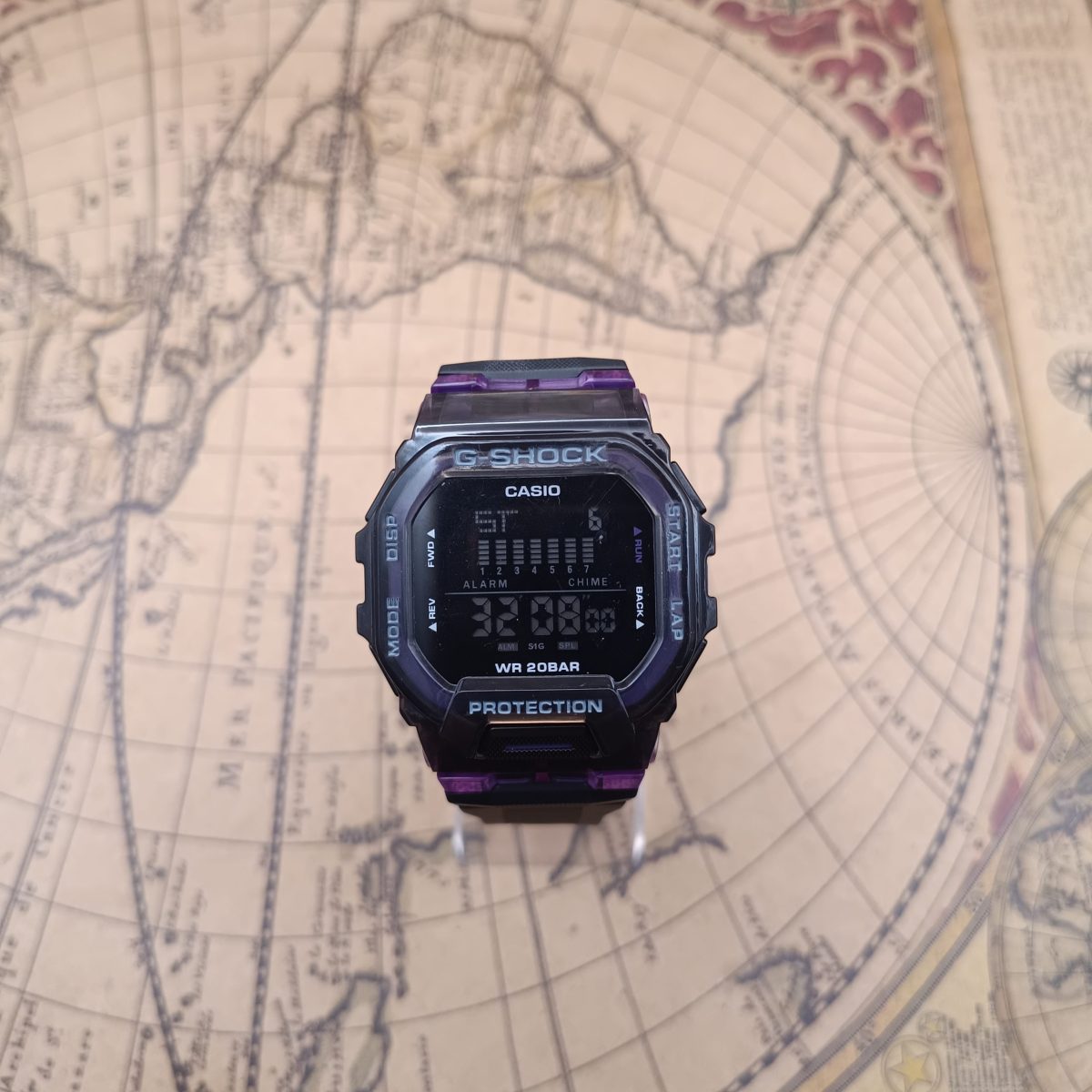 ساعت دیجیتال مردانه casio جی شاک مشکی-بنفش کد W874 - تصویر 12