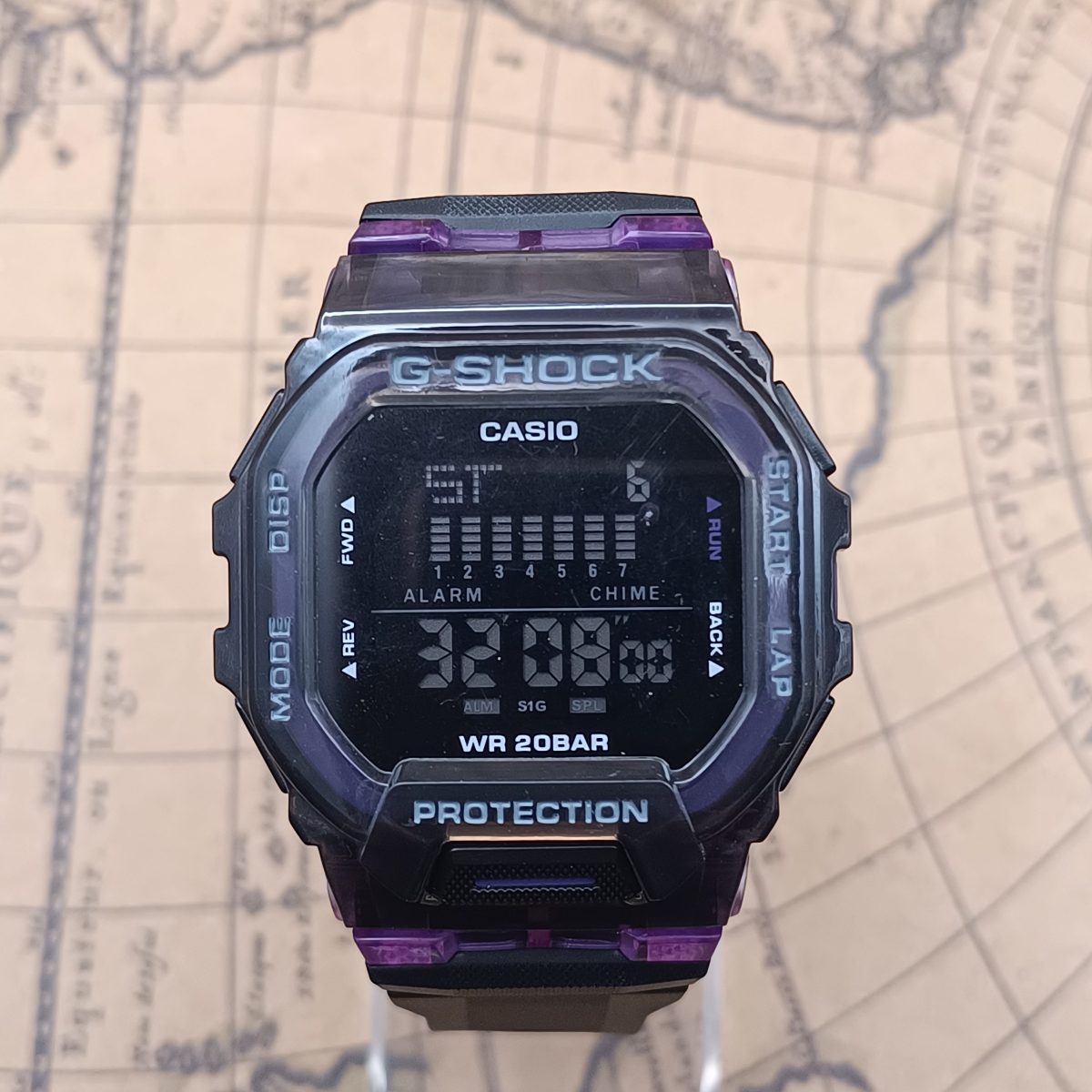 ساعت دیجیتال مردانه casio جی شاک مشکی-بنفش کد W874 - تصویر 11