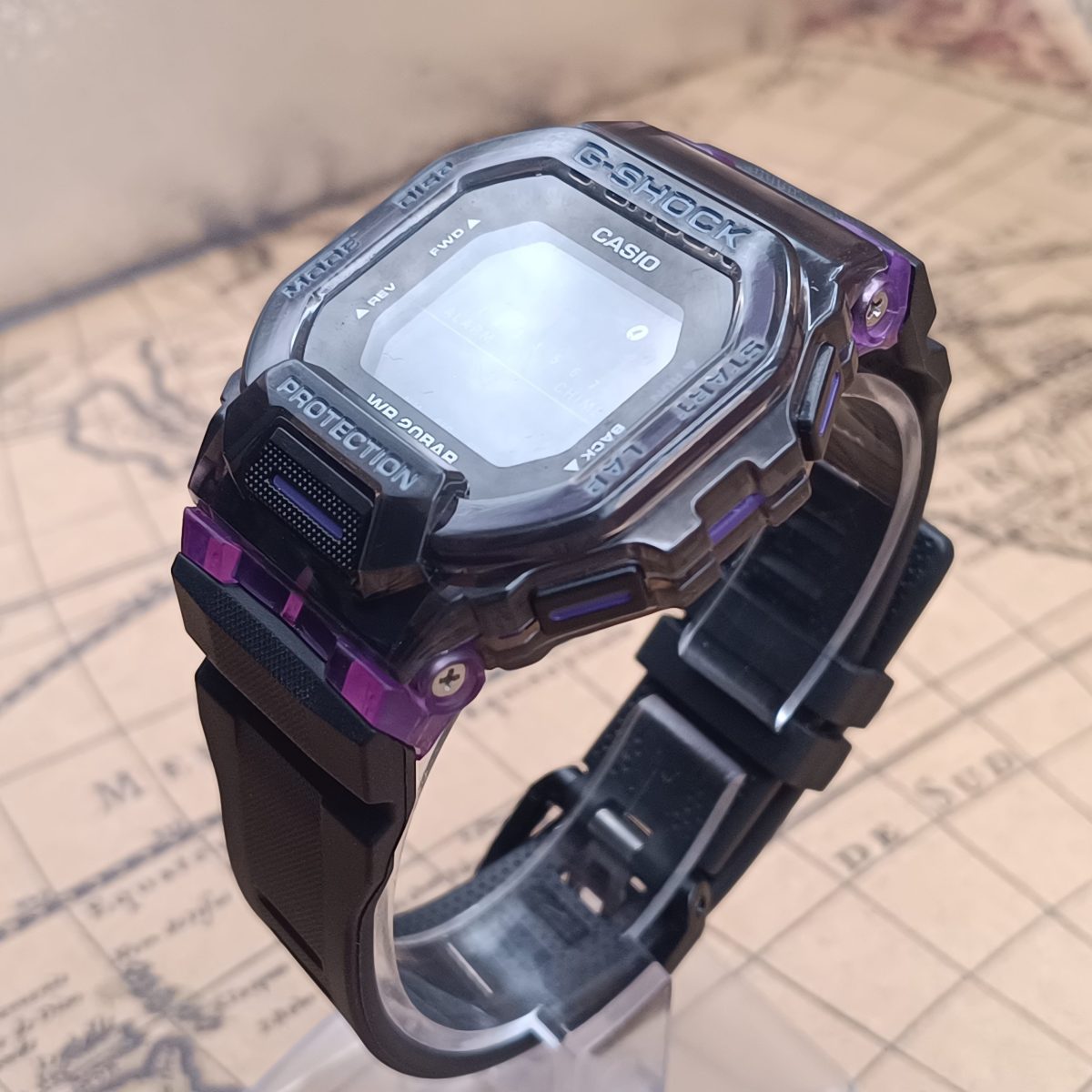 ساعت دیجیتال مردانه casio جی شاک مشکی-بنفش کد W874 - تصویر 9