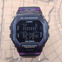ساعت دیجیتال مردانه casio جی شاک مشکی-بنفش کد W874 - تصویر 7