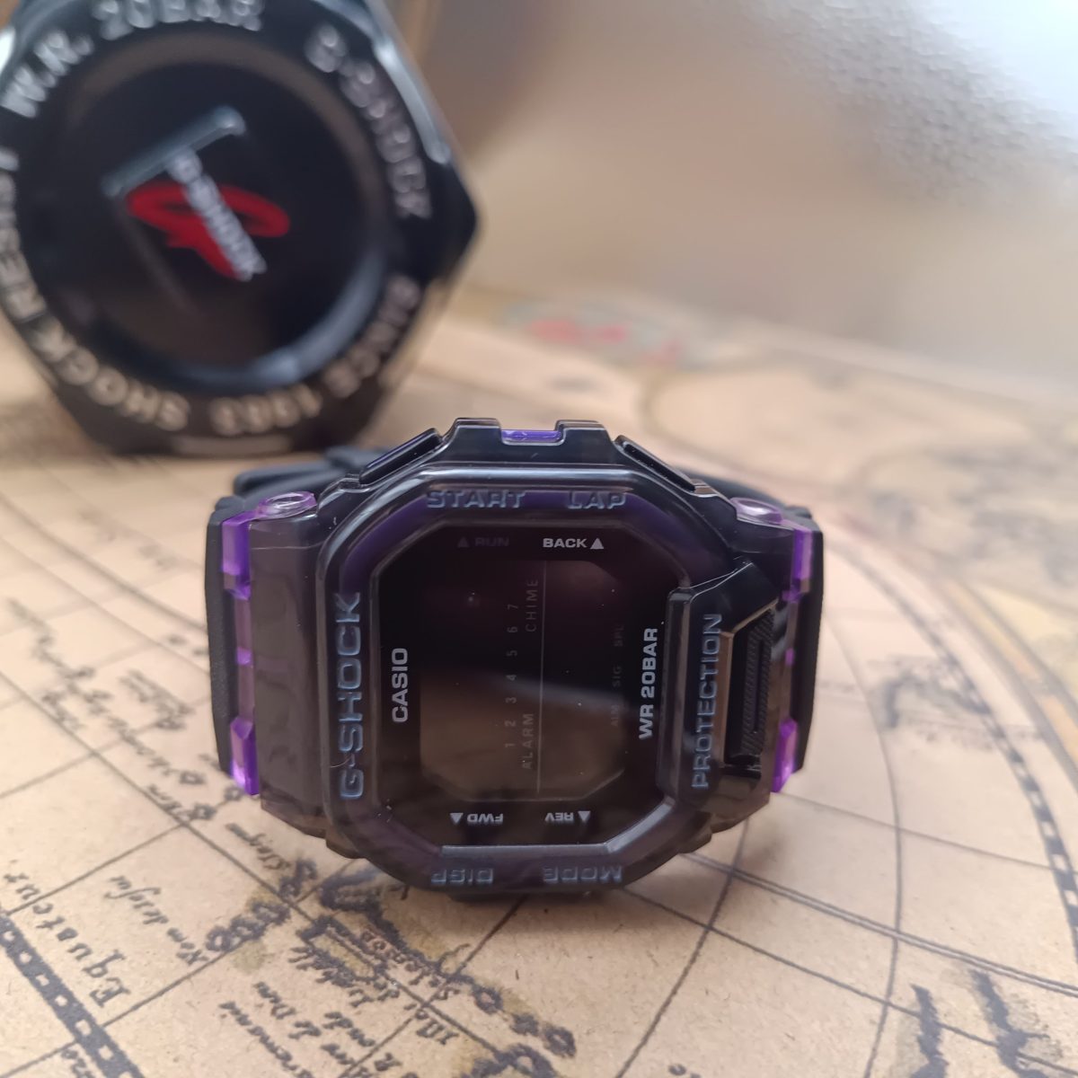 ساعت دیجیتال مردانه casio جی شاک مشکی-بنفش کد W874 - تصویر 6