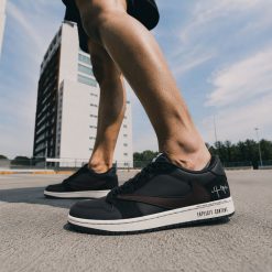 کتانی مردانه Nike Air Jordan 1 لو رترو یوتوپیا ایکس تراویس اسکات مشکی خاکستری کد GPZ-1201 (x)