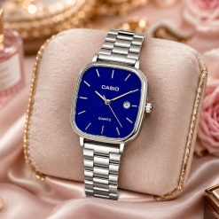 Alternative view of ساعت مچی CASIO اولد مانی سیلور صفحه آبی بند فلزی (e) کد XRN-7200