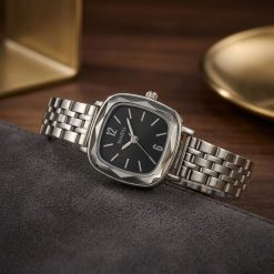 Alternative view of ساعت نایدو زنانه مربعی مشکی بند استیل (e) کد XRN-7626
