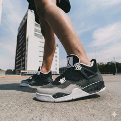 کتانی NIKE مردانه Air Jordan 4 رنگ مشکی کرم کد 2135XL-QM (x)