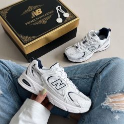 کتونی اسپرت زنانه مدل New Balance 530 سفید-سورمهای کد 1839XL-QM