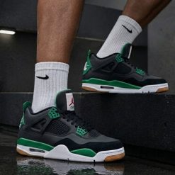 کتونی نایک مردانه Air Jordan 4 مشکی سبز کد GPZ-2377