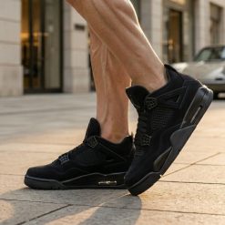 کتونی مردانه Nike Air Jordan 4 رنگ مشکی-مخملی کد CAA-1837 (x)