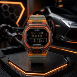 ساعت مچی مردانه casio جی شاک خاکستری-نارنجی کد 0023A-8320