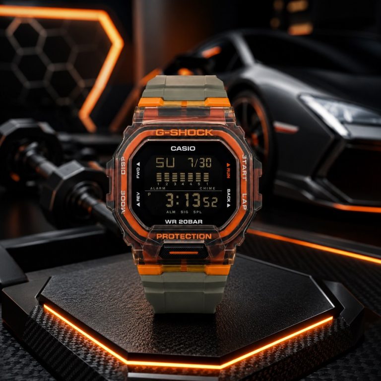 ساعت مچی مردانه casio جی شاک خاکستری-نارنجی کد 0023A-8320