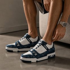 کتونی مردانه اسپرت رنگ آبی جین لویی ویتون | Louis Vuitton Sneakers کد XL-2031M