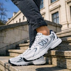 کتانی New Balance 530 مردانه سفید/سورمهای کد XRN-1715