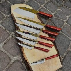 ست چاقو آشپزخانه دسته پادوک 8 عددی استیل ستاره (x) (NF)