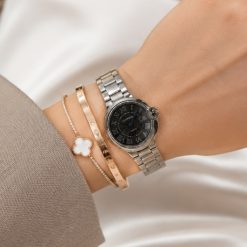 ساعت زنانه کارتیر فلزی رنگ نقره‌ای مشکی (e) کد W910 (x)