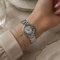 ساعت زنانه کارتیر بند فلزی نقره‌ای (e) کد W917