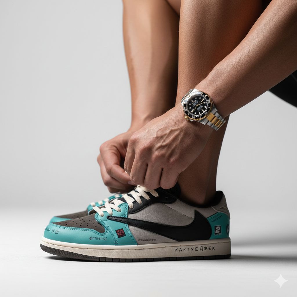 کتانی مردانه Nike Air Jordan One تراویس اسکات (p) چند رنگ کد GPZ-1200 - تصویر 2